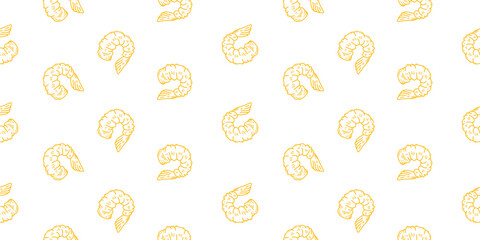 tempura fried shrimp seamless pattern. crispy shrimp tempura pattern background. Tempura Shrimp Pattern Background. fried shrimp pattern.