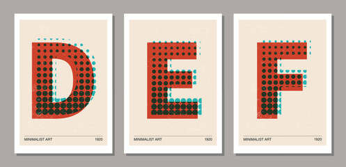 Set of minimal 20s geometric design posters © C Design Studio