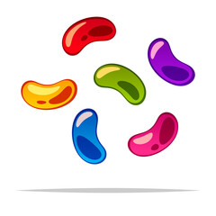 Colorful jelly beans vector isolated illustration