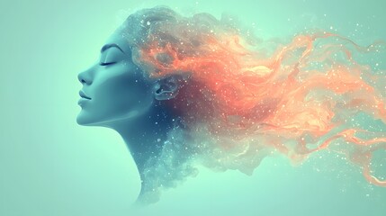 Fototapeta premium Serene Mind with Ethereal Floating Elements