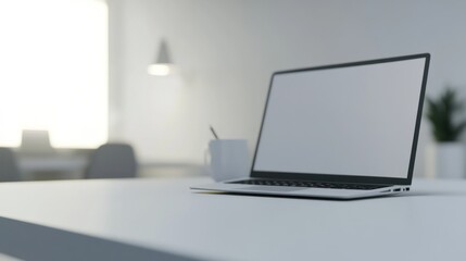 Laptop on a White Desk
