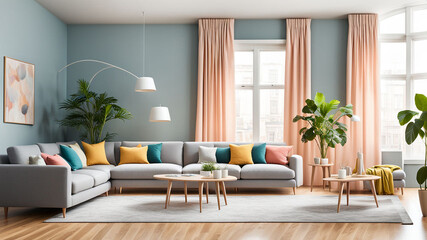 Fototapeta premium Living Room Generative AI Art