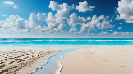 Fototapeta premium Cancun Beach. Beautiful sea and blue sky.