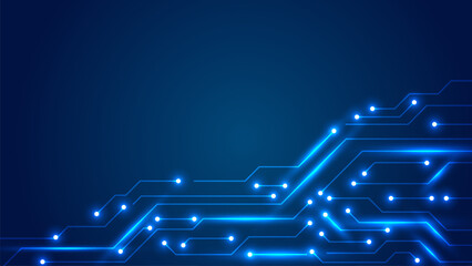 Abstract circuit board background blue. Futuristic and modern technology vector illustration