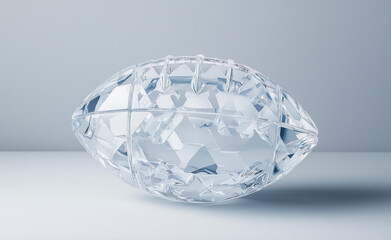 American football ball made of crystal generated by AI