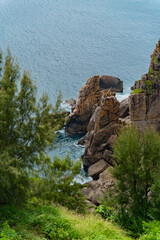 Rocky seashore.

The South China Sea in the East of Vietnam. Hoa Tam Commune, Long Hoa District, Fuyen Province.