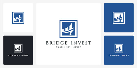 Vector abstract of bridge investment logo and icon template, can be used in various media easily, editable