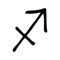 Hand drawn sagittarius zodiac sign Esoteric symbol doodle Astrology clipart Element for design