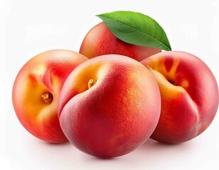 peach fruit isolated on white background