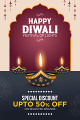 Happy Diwali Advertisement, Banner, Poster, Design vector template, Creative flyer concept, Graphic design element