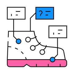 study of shoe production line icon vector. study of shoe production sign. isolated symbol illustration