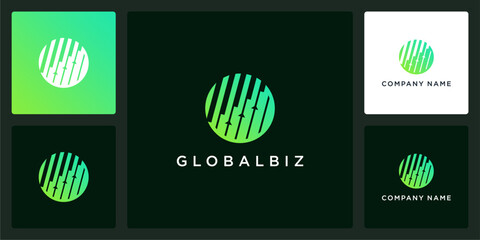 Vector abstract of globalbiz logo and icon template, can be used in various media easily, editable
