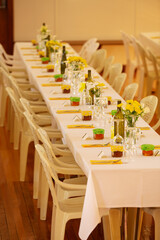 View inside a wedding reception venue