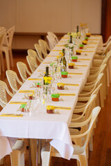 View inside a wedding reception venue