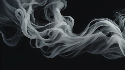 Obraz premium Ethereal wisps of smoke gracefully intertwine against a dark background.