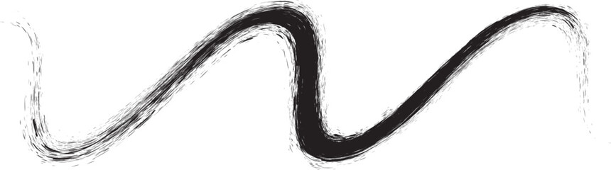 Decorative wavy line . Brush stroke waves. Abstract flow linear fluid design element .Zigzag wave. Wavy Music sounds lines. Squiggle brush stroke . Ornament design.Line art .Brush paint Vector 