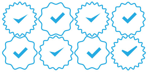 verified icon vector isolated on white background. verification check mark. approved icon