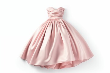 Obraz premium Top view of pink dress isolated on white background. Generative ai