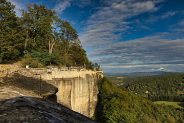 Sächsische Schweiz, Blick von der Festung Königsstein, Landkreis Sächsische Schweiz-Osterzgebirge, Sachsen, Deutschland	