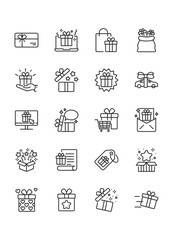 set of gift box icons, christmas gift, surprise, gift, birthday gift