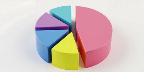 Fototapeta premium Colorful pie chart representing data analysis and statistics