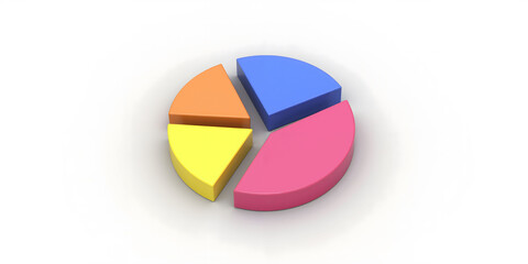 Fototapeta premium Colorful pie chart representing data analysis and statistics