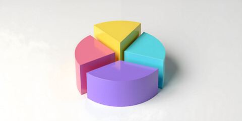 Fototapeta premium Colorful pie chart representing data analysis and statistics