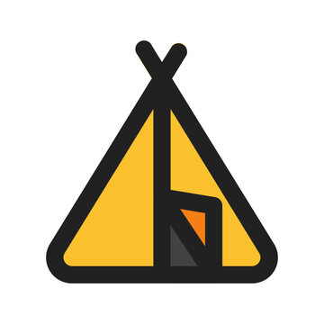 recommend clip art: camping outline color icon