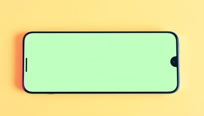 Pastel Green Phone, Yellow Background