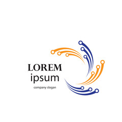 technology world logo design