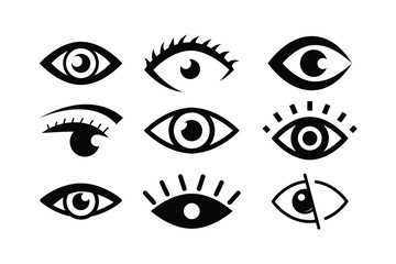 Eye icon logo design template isolated illustration