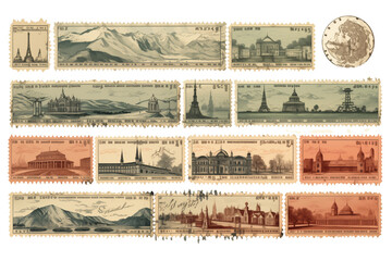 Set of vintage stamps from around the world	