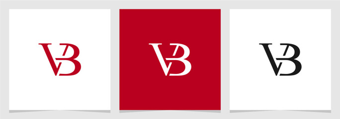 VB BV V B Letter Minimalist Logo Element Vector , Initial Logo for Brand Company , Lettering Font Logo Monogram Vector