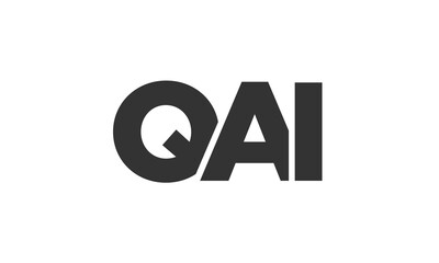 QAI logo design template with strong and modern bold text. Initial based vector logotype featuring simple and minimal typography. Trendy company identity.