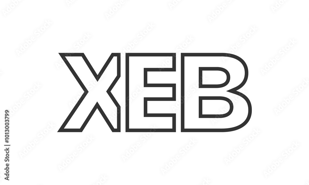 Fototapete xeb logo design template with strong and modern bold text. initial based vector logotype featuring s
