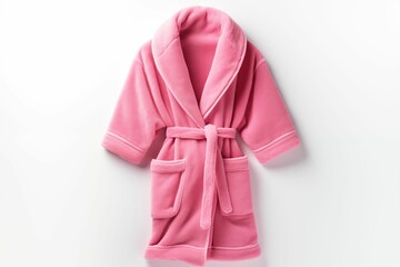 Women pink bathrobe isolated on white background. Generative ai