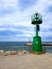 Lighthouse at the entrance to the port of Odessa, Ukraine