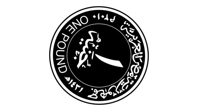 one pound coin Egypt currency animation rotation vector design, 4k Video.