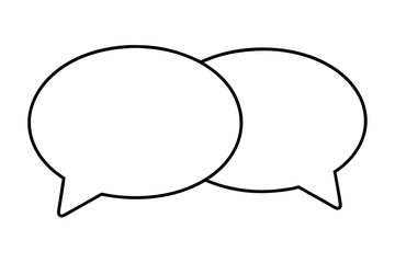 Fototapeta premium Two Intertwined Speech Bubbles in a Clean Vector Illustration Style