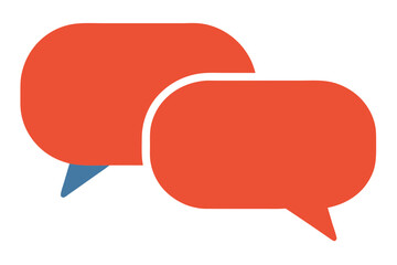 Contemporary Minimalist Vector Illustration of Two Speech Bubbles
