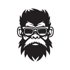 Fototapeta premium Galon Funny Logo Mascot Thicker Outline White Background Black and White Color