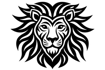 Fototapeta premium Unique Tribal Lion Face Vector Illustration for Creative Branding Solutions 