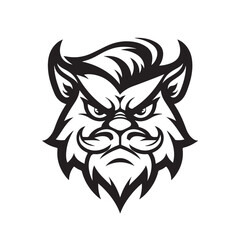Obraz premium Galon Funny Logo Mascot Thicker Outline White Background Black and White Color