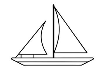 Elegant Sailboat Vector Design Highlighting Minimalist Lines and Contemporary Nautical Style





