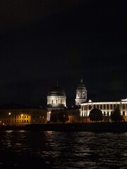Fototapeta premium church at night of the river