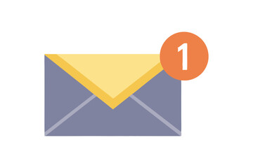 Clean and Elegant Vector Illustration Featuring Simple Envelope Icon with Badge
