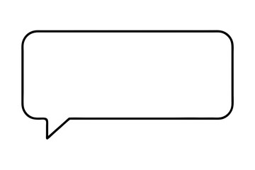 Minimalist Speech Bubble Icon in Rectangular Shape Vector Illustration Design
