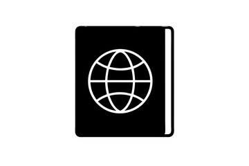 Minimalist Passport Icon Design Featuring Rectangular Shape in Vector Illustration Style
