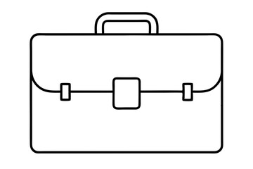 Minimalist Line Art Briefcase Icon Featuring Clean Vector Illustration for Modern Design
