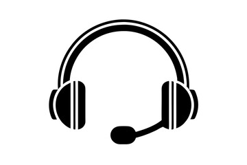 Elegant Vector Illustration of a Minimalist Headset Icon with Thin Curved Line Details





